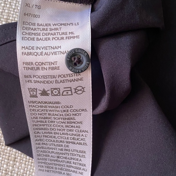 Eddie Bauer Womens Black Classic Fit Button Up Casual Office Shirt- Sz-XL - Picture 12 of 16